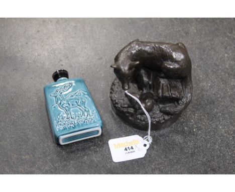 Fox ornament and Ben Eagles Scotch Whisky ceramic flask