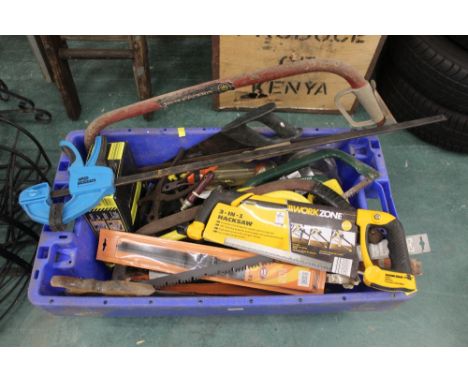 Hand tools, saws, pliers, suction vice etc 