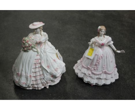 Coalport figurine Rose and Royal Worcester figurine The Masquerade Begins 