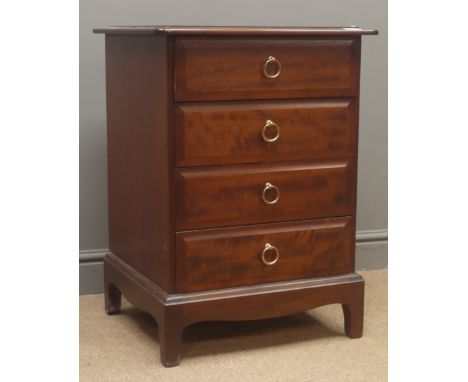 Stag Minstrel mahogany chest, four drawers, bracket supports, W53cm, H72cm, D47cm