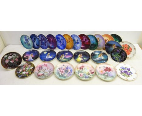 Set of twelve Royal Worcester Fairy theme plates designed for Compton and Woodhouse, set of six Franklin Mint 'Crystal' line 