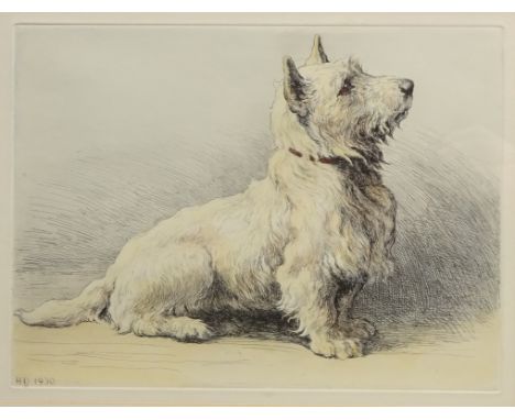 West Highland Terrier, etching after Herbert Thomas Dicksee (British 1862-1942) initialled in the plate 24cm x 32cm