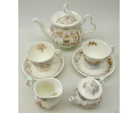 Royal Doulton 'Brambly Hedge Tea Service' comprising teapot, milk jug, with box &amp; miniature teapot and two tea cups and s