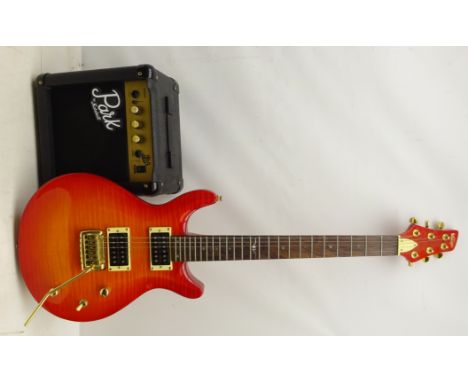'Vintage' electric guitar, L96cm and a 'Park by Marshall' amplifier 