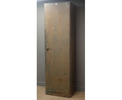 Vintage free standing metal locker, W61cm, H207cm, D45cm