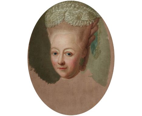 Georg David Matthieu, Unvollendetes Portrait der Herzogin Luise Friederike zu Mecklenburg-SchwerinÖl auf Leinwand (doubliert)