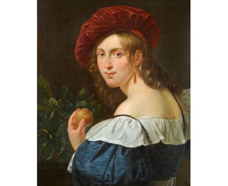 Cornelis Kruseman, Mädchen mit OrangeÖl auf Leinwand (doubliert). 63,5 x 53 cm.Signiert unten links: C. Kruseman.ProvenienzHo