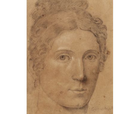 Josef Anton Koch, Porträt Cassandra KochKreide in Schwarz und Weiß. 21,3 x 15,1 cm.Unten rechts bezeichnet: Cassandra K.Prove
