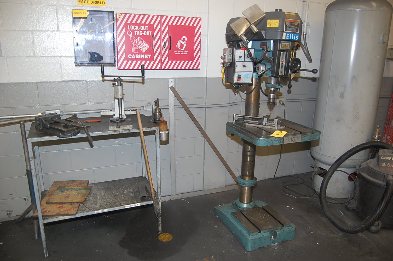 Ellis Model 12000 Floor Model Drill Press, 8 in. Throat, Variable Speed Control, 240/480 Volt, S