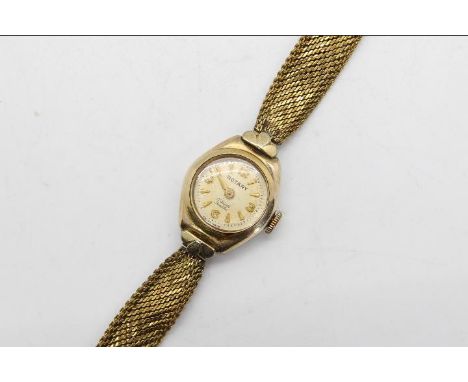 Rotary - a lady's Rotary Incabloc wristwatch with 17 jewelled movement, rolled gold bracelet with folding clasp, approx 18 cm