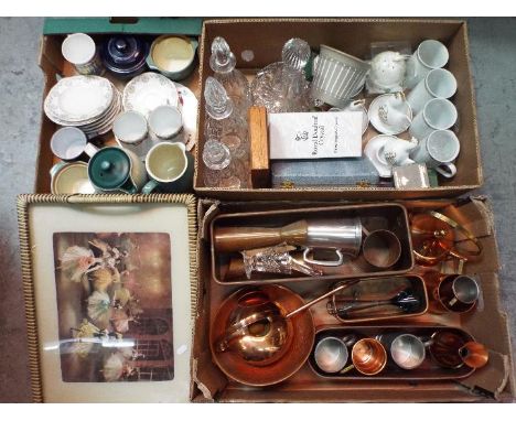 Lot comprising ceramics to include Royal Worcester, Royal Doulton, Denby and similar, glassware, metalware and similar, three