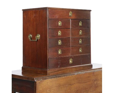 A LATE GEORGE III MAHOGANY COLLECTOR'S CABINETLATE 18TH / EARLY 19TH CENTURYof eight short and two long drawers, each fitted 