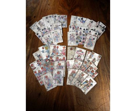 A PART SET OF REGENCY METASTASIS TRANSFORMATION PLAYING CARDSDESIGNED AND ETCHED BY I.L.S. COWELL, PROBABLY PRINTED BY J. AND