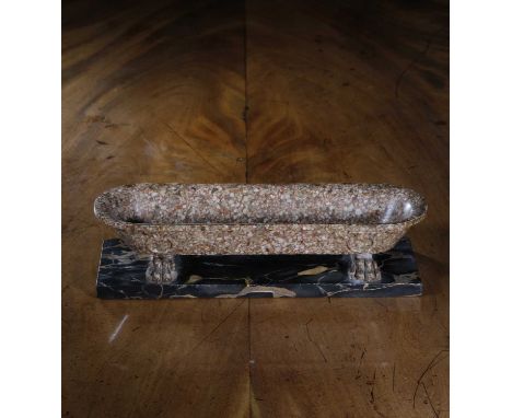 AN ITALIAN MARBLE GRAND TOUR MODEL OF A ROMAN BATHFIRST HALF 19TH CENTURYon lion's paw feet and a portor marble base6.2cm hig