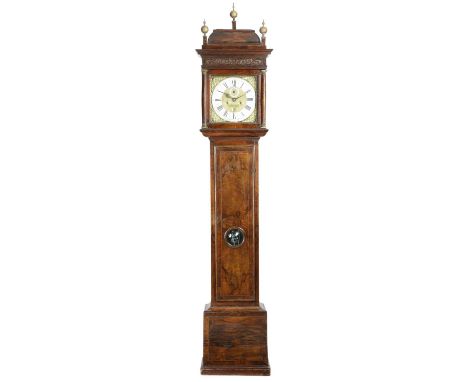 A WILLIAM III WALNUT LONGCASE CLOCKBY PHILIP VICK, LONDON, C.1700the brass eight day five knopped pillar movement with an anc