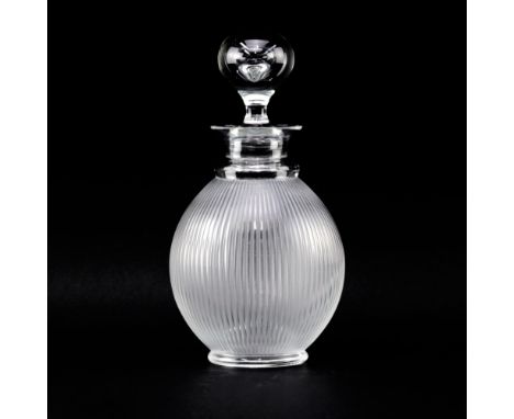 Lalique France Frosted and Clear Crystal "Langeais" Decanter. Etched signature Lalique France. Very good condition. Measures 