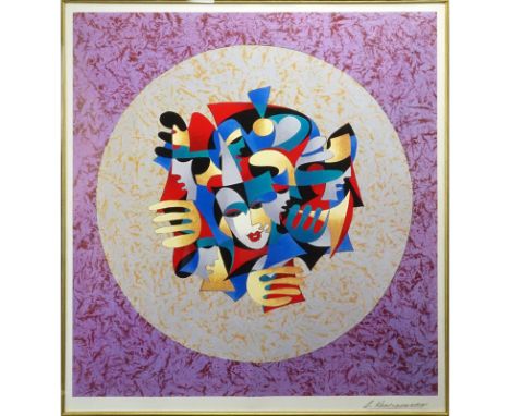 Anatole Krasnyansky, Ukraine/American (b-1930) Serio lithograph "Musical Sphere" Signed in the Plate. Provenance en Verso. Go