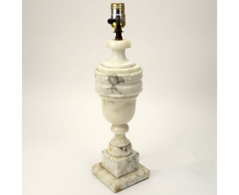 Mid 20th Century Italian Carved Alabaster Lamp. Unsigned. Good condition. Measures 18" H, 4-1/2" W. Shipping $85.00 9estimate