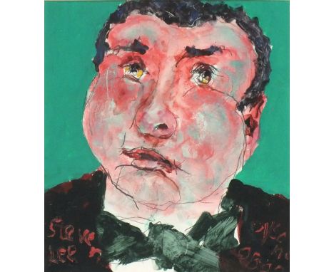 * Julian DYSON (1936-2003) Mixed media on board ‘Steven Lee’(Snooker player) – head & shoulder portrait Inscribed Signed and 
