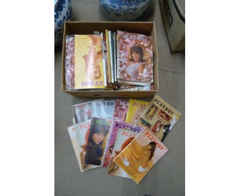 A box of vintage Playboy magazines 