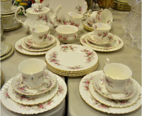 A Royal Albert Lavender Rose pattern part tea service