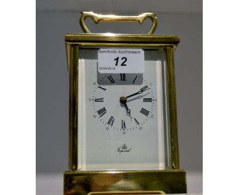 An Imperial Swiss made carriage clock, Roman numerals c 1970