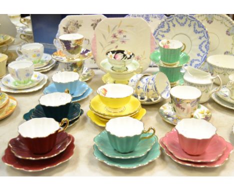 Teawares - a Shelley bread and butter plate; others; a Royal Albert part tea service; a Royal Stuart cups, saucers and side p