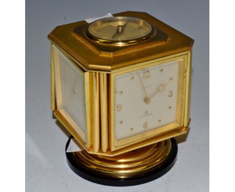 An Asprey pedestal mounted timepiece, compass, barometer, thermometer, hygrometer (faults)