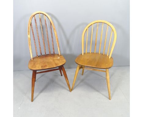 Two mid-century Ercol dining chairs. 