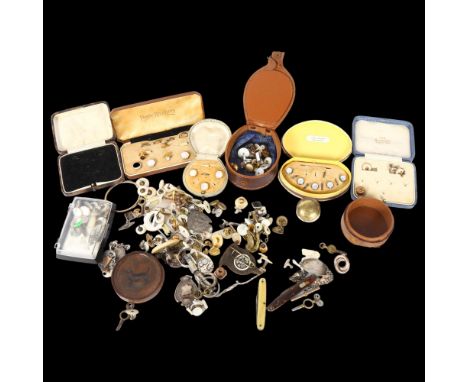 Various mother-of-pearl studs, cufflinks etc 