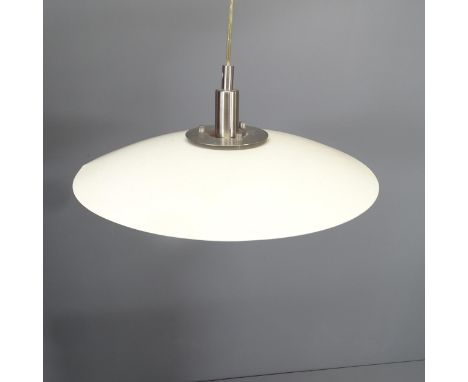 A Scandinavian late 20th century aluminum pendant lamp, diameter 39cmGood condition, light surface marks. 