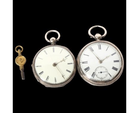 H A THOMAS LONDON - a silver-cased key-wind pocket watch, with enamel dial and second hand, movement marked no. 1304 (current