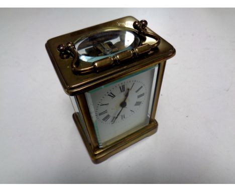 A French brass cased carriage clock  