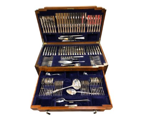 A George V service of silver cutlery, maker B&amp;H, Sheffield 1932, a twelve-place setting comprising; set of 12 silver-hand