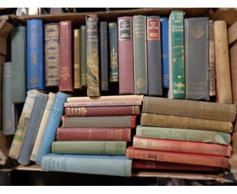 A box of vintage books to include Pilgrim's Progress, Wuthering Heights, Thomas Hardy etc  