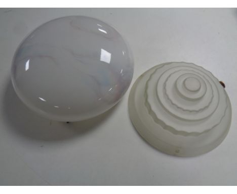 Two Art Deco glass light shades 