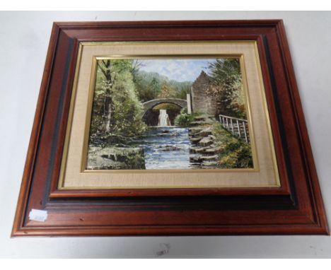 A Dallas K Taylor oil on board, Jesmond Dene, framed  