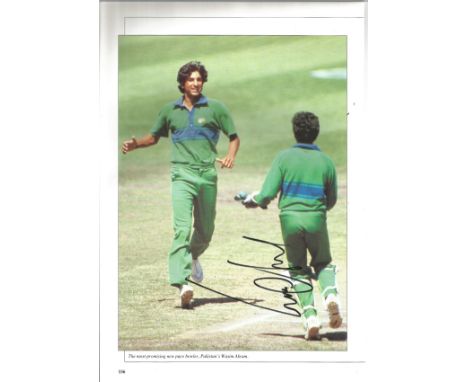 Cricket Wasim Akram signed 12x8 colour magazine photo. Wasim Akram (born 3 June 1966) is a Pakistani cricket commentator, coa