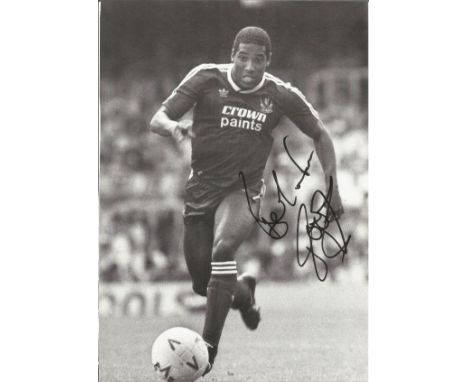 Football John Barnes signed 12x8 black and white magazine photo pictured playing for Liverpool. Good condition. All autograph