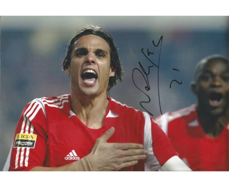 Football Nuno Gomes signed 12x8 colour photo pictured while playing for Benfica. Nuno Miguel Soares Pereira Ribeiro OIH (born
