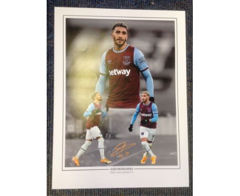 Football Saïd Benrahma signed 16x12 colour montage photo pictured while playing for West Ham United. Good condition. All auto