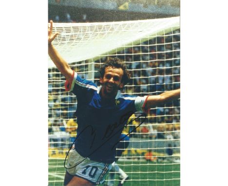 Football Michel Platini signed 8x6 colour photo pictured playing for France. Michel François Platini (born 21 June 1955) is a