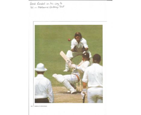 Cricket Derek Randall signed 12x8 colour magazine photo. Derek William Randall (born 24 February 1951) is an English former c