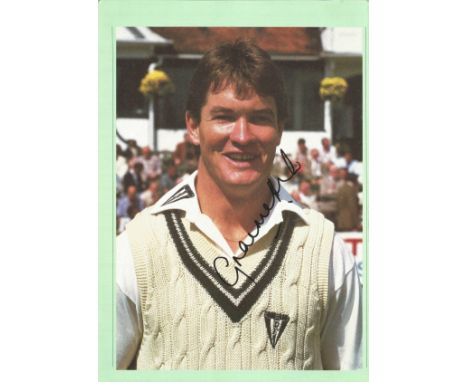 Cricket Graeme Hick signed 12x8 colour magazine photo. Graeme Ashley Hick MBE (born 23 May 1966) is a Zimbabwean-born former 