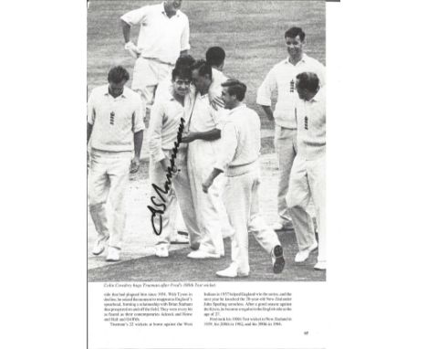 Cricket Fred Trueman signed black and white magazine photo. Frederick Sewards Trueman, OBE (6 February 1931 - 1 July 2006) wa