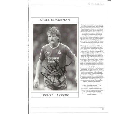 Football Nigel Spackman signed 12x8 black and white magazine page pictured while playing for Liverpool. Good condition. All a