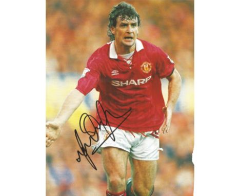 Football Mark Hughes signed 10x8 colour magazine photo pictured while playing for Manchester United. Good condition. All auto