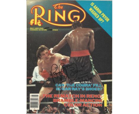 Boxing Ring Magazine cover 1985 Ray Boom Boom Mancini. Good condition. All autographs come with a Certificate of Authenticity