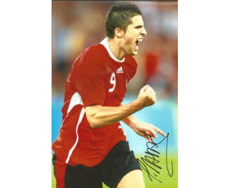 Football Kevin Mirallas signed 12x8 colour photo pictured while playing for Belgium. Kevin Antonio Joel Gislain Mirallas y Ca