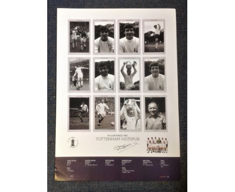 Football Dave Mackay signed 24x16 Tottenham Hotspur FA Cup Kings 1967 commemorative print. Good condition. All autographs com